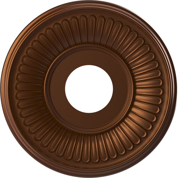 Ekena Millwork Berkshire PVC Medallion (Canopies up to 5 3/4"), 13"OD x 3 1/2"ID x 3/4"P, Metallic Dark Copper CMP13BECDC - main